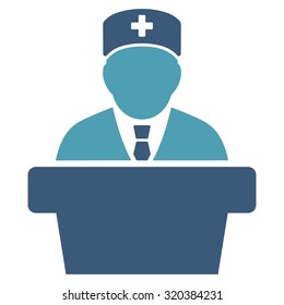 Health Care Official vector icon. Style is bicolor flat symbol, cyan and blue colors, rounded angles, white background.
