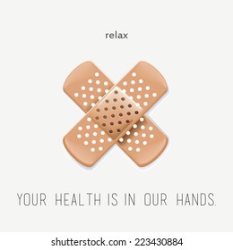 health care panel. crossed plaster. vector illustration