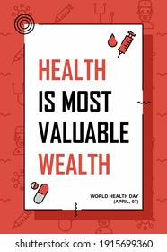 Health care poster design. Easy to edit with vector file. Can use for your creative content. Especially about world health day campaign in this April.