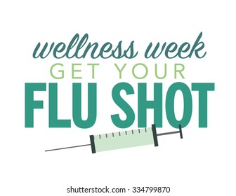 Health care poster with syringe and wellness week