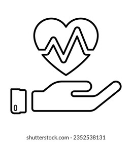 Icono Del Programa De Atención Médica En El Estilo De Esquema