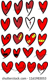 Health care with red heart is a vector.