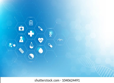 Health Care And Science Icon Pattern Medical Innovation Concept Background Vector Design.