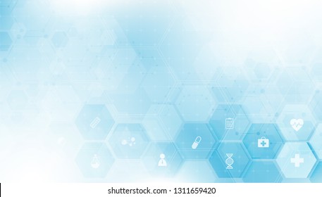 Health Care And Science Icon Pattern Medical Innovation Concept Background Vector Design.