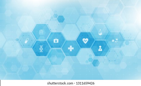 health care and science icon pattern medical innovation concept background vector design.