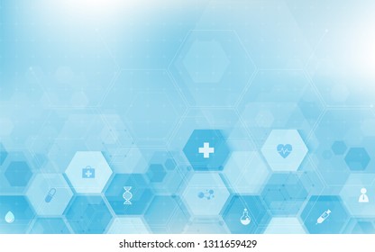 health care and science icon pattern medical innovation concept background vector design.