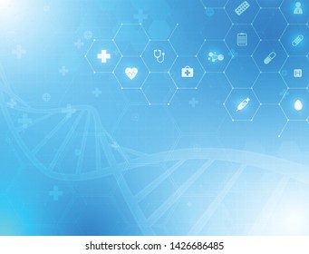 health care and science icon pattern medical innovation concept background vector design.