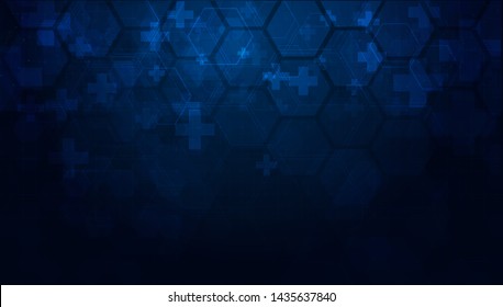 health care and science icon pattern medical innovation concept background vector design.