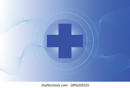 Health care and science icon pattern medical innovation concept on a white-blue background