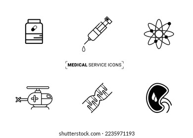 Health care service icon set for multipurpose use 