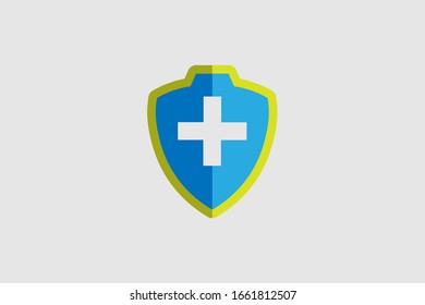 Health care shield symbol for the protected self