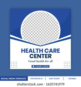 Health Care Social Media Post template vector, Can use for advertisement, web design, gift card, coupon, flyer, poster, and promotion.