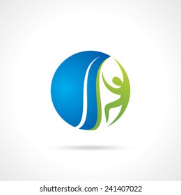 Health care sport spa meditation symbol abstract.