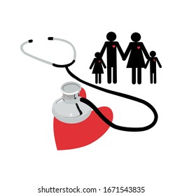 Health care with stethoscope vector design 