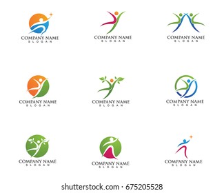 Health care success life logo and symbols 