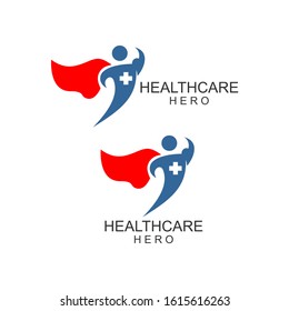 Health Care With Superhero Mascot Logo Design