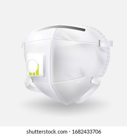 Health care and surgical  Face mask protection against pollution, virus, flu and coronavirus, 2019-nCov, element for medical concept Vector 3D style