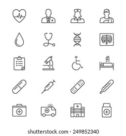 Health care thin icons