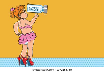Health care and treatment for everyone especially children who play naughty to grow and be healthy during Coronavirus outbreak Concept. Illustration, line, art, graphic, vector isolated on background.