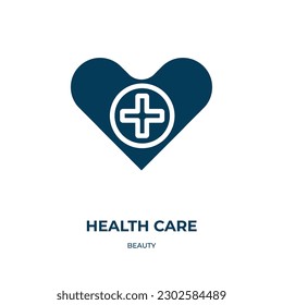 health care vector icon. health care, medical, care filled icons from flat beauty concept. Isolated black glyph icon, vector illustration symbol element for web design and mobile apps