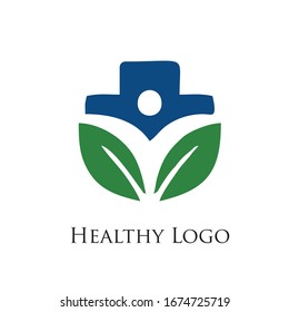 Health Care Vector Logo. Leaf Health Logo
