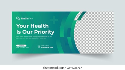 Health care web banner design template