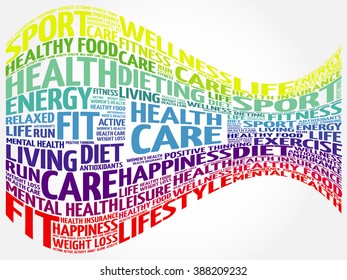 Health care word cloud background, health concept