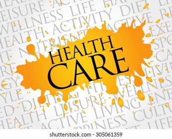 Health care word cloud, health concept