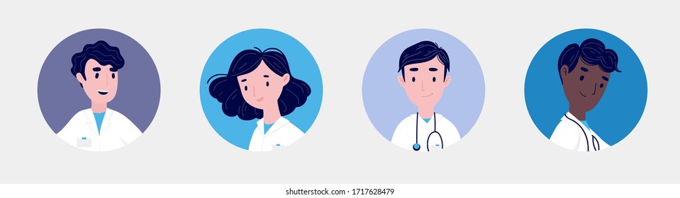 Health Care Workers Team Concept. Man And Woman Doctors Characters Standing, Full Body. Doctors In Masks. Flat Cartoon Style Vector Illustration For Card, Online Site, Banner Ad And More 