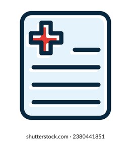 Health Certificate Vector Thick Line Filled Dark Colors Icons For Personal And Commercial Use.
