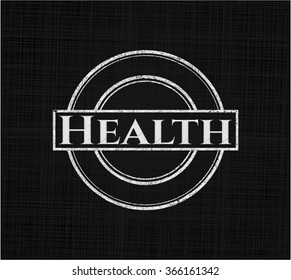 Health chalkboard emblem written on a blackboard