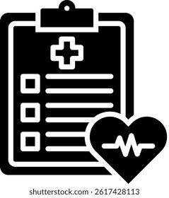 Health Chart Icon Glyph Vector Illustration
