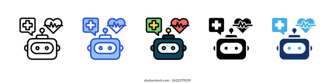 Coleção De Ícones Do Chatbot De Integridade Com Vários Estilos