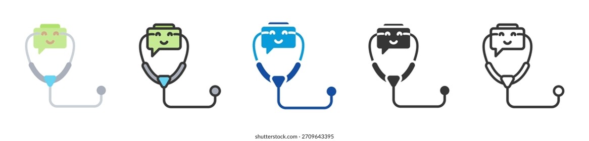 health chatbots icon set multi style various collection