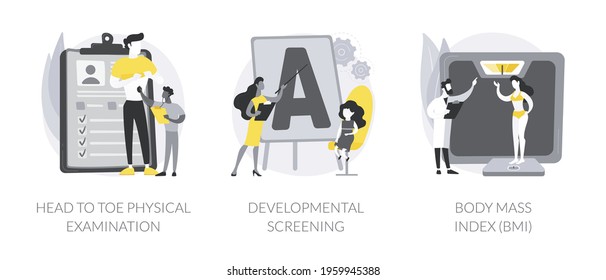 Control de estado de las ilustraciones abstractas de los vectores de concepto.