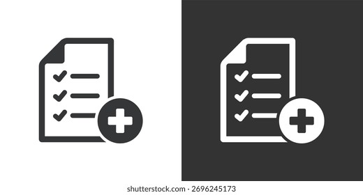 Icono de formulario de comprobación de estado. Icono de la serie de glifos sólidos
