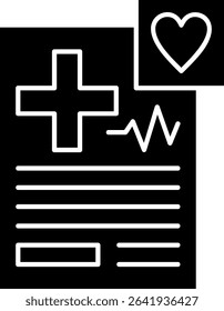 Health Check Glyph Vector Icon Design