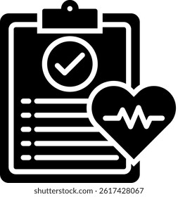 Health Check Icon Glyph Vector Illustration
