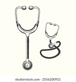 
health check Stethoscope black design