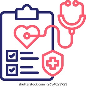Health Checkup Icon Color Vector Illustration