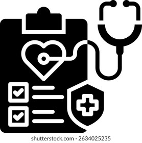 Health Checkup Icon Glyph Vector Illustration