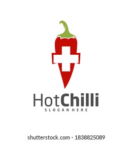 Health Chili logo design vector template, Red Chili Illustration, Symbol Icon