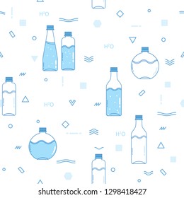 Health clean water in the flat style.Seamless pattern.