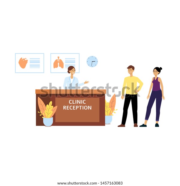 Health Clinic Reception Front Desk Female Stock Vector Royalty