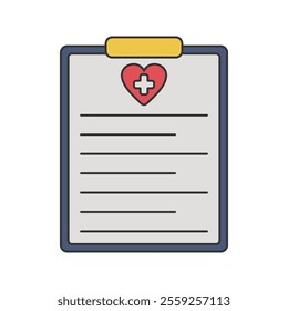 Health Clipboard Icon Illustration in flat design style. Perfect for fitness-themed designs or projects