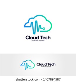 Health Cloud Logo Design Concept, Vibe Logo Designs, Tech Logo Design Template
