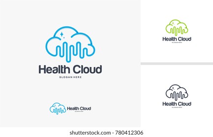 Health Cloud Logo designs concept. Cloud Vibe logo template