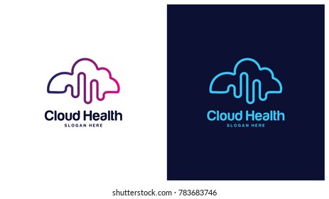 Health Cloud Logo designs concept. Cloud Vibe logo template
