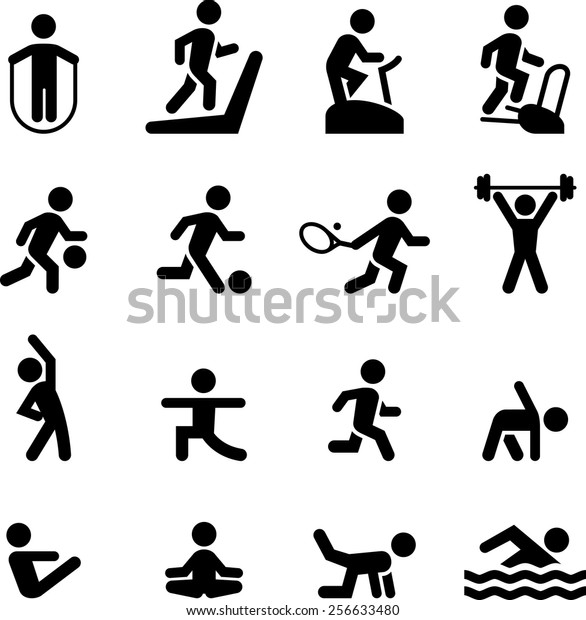 Health club, gym and\
athletic icons