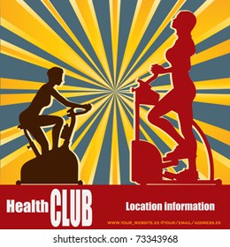 Health Club Retro Style Vector Flyer